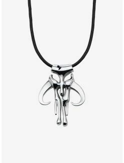 Star Wars Jewelry Star Wars Mandalorian Symbol Pendant With Leather Cord Necklace