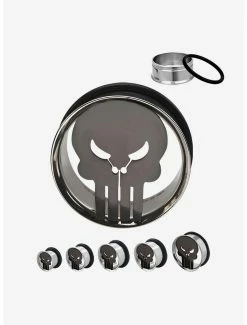 Earrings Marvel Punisher Logo Single Flare Plugs