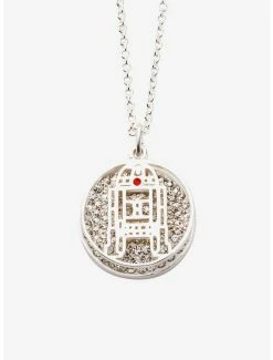 Star Wars Jewelry Star Wars Silver Plated R2D2 With Clear Gem Pendant