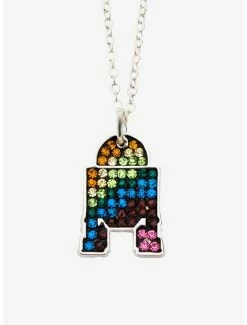 Star Wars Jewelry Star Wars Silver Plated R2D2 Rainbow Gem Pendant