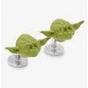 Star Wars Jewelry 3D Green Star Wars Yoda Head Cufflinks -RockLove Sales 12990841 hi