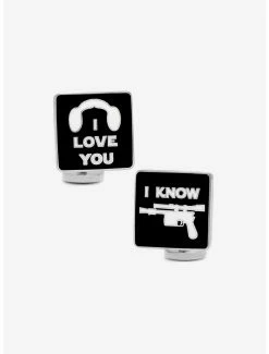 Star Wars Jewelry Star Wars I Love You I Know Icon Cufflinks