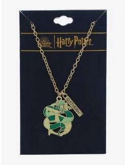 Necklaces Harry Potter Slytherin Serpent Stained Glass Necklace - BoxLunch Exclusive -RockLove Sales 18666860 av2