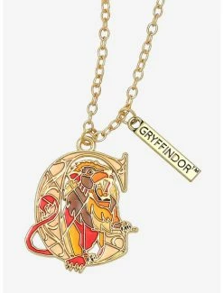 Necklaces Harry Potter Gryffindor Lion Stained Glass Necklace - BoxLunch Exclusive