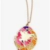 Necklaces Pretty Guardian Sailor Moon Sailor Moon Silhouette Stained Glass Necklace - BoxLunch Exclusive