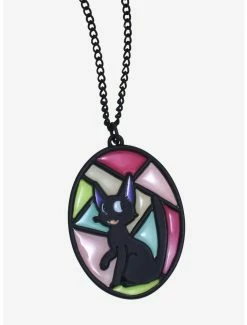 Necklaces Studio Ghibli Kiki’s Delivery Service Jiji Stained Glass Necklace - BoxLunch Exclusive