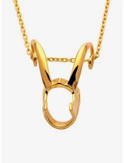 Necklaces Marvel X RockLove Loki Helmet Pendant Necklace Gold