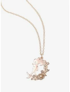 Necklaces Pretty Guardian Sailor Moon Sailor Chibi Moon Silhouette Floral Necklace - BoxLunch Exclusive